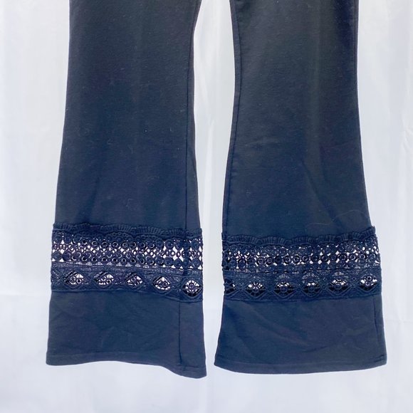 Halloween Hippie Theme Bell Bottom Black Pants Women's Large Boho Style - Picture 5 of 8